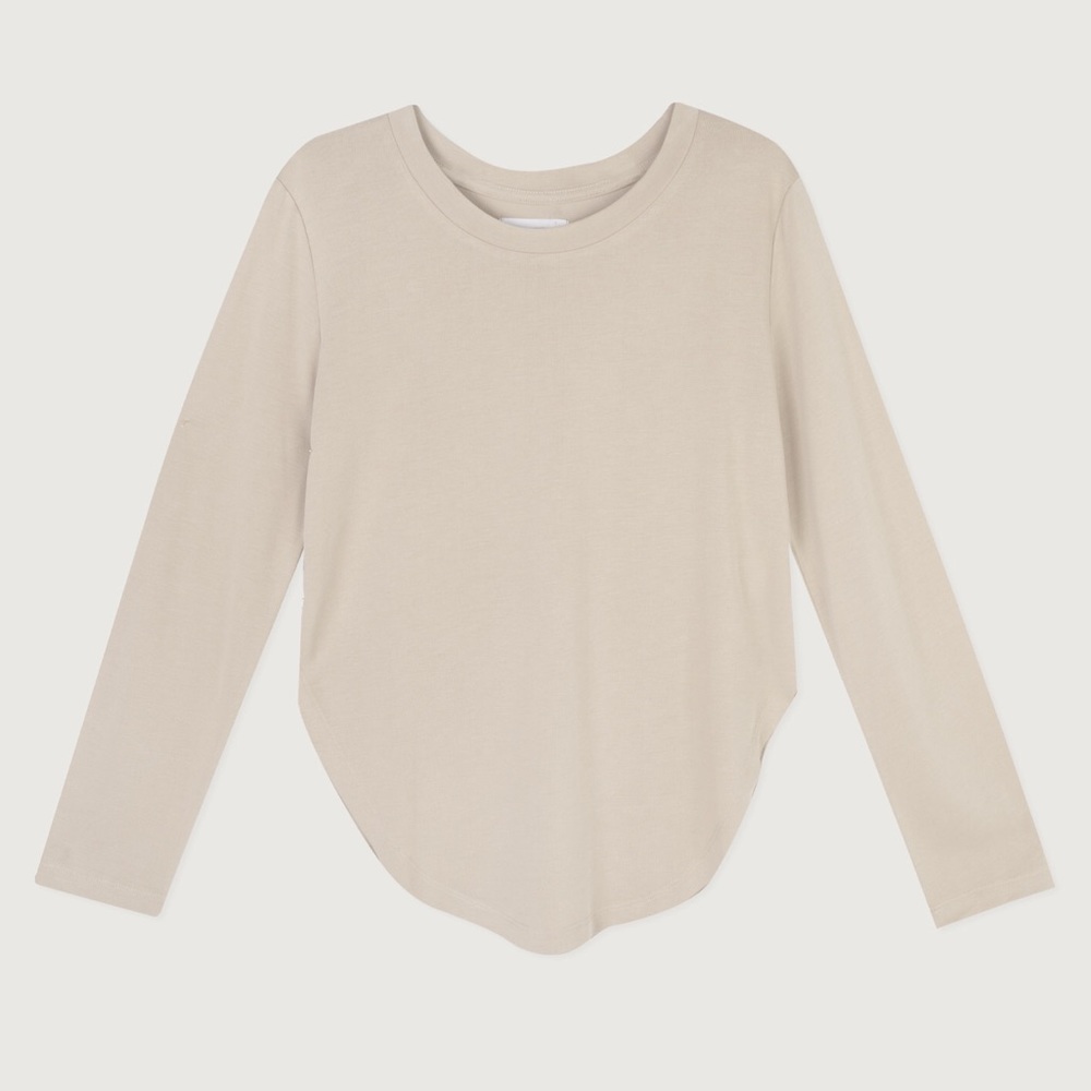 Oak + Fort long sleeve top with curved hem
